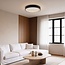 Ceiling lights Cercul Ø40 cm black with off-white stone effect and 3-step dimmable