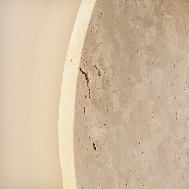 Travertine (natural stone) wall light with glass globe - Artoa