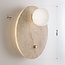 1-light wall lamp Artoa - travertine (natural stone) with glass globe
