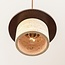 Japandi pendant light made of travertine (natural stone) and wood - Travano