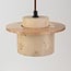 Japandi pendant light Travia - travertine (natural stone) and light wood