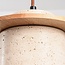 3-light Japandi pendant light Travia made of travertine (natural stone) and light wood
