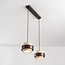 2-light pendant light Travé - travertine (natural stone) and wood