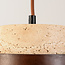 Designer lighting pendant light Travé made of travertine (natural stone) and wood, 3-light