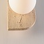 2-light wall lamp Artea in travertine (natural stone) with glass globes