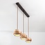 3-light pendant light Travo - travertine (natural stone) and light wood