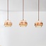 3-light pendant light Travo - travertine (natural stone) and light wood