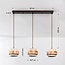 3-light pendant light Travo - travertine (natural stone) and light wood