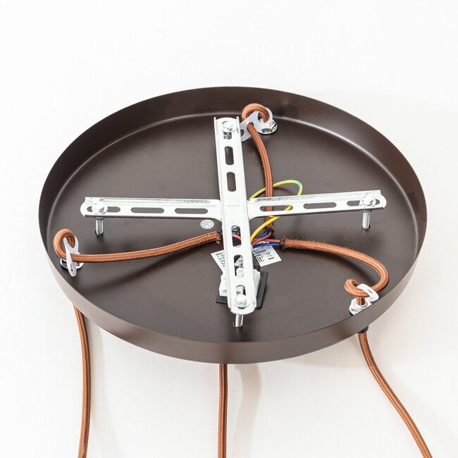 3-light Japandi pendant light Muro made of travertine (natural stone) and Wood