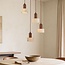 Japandi pendant light Muro made of travertine (natural stone) and wood, 4 lights