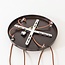 4-light Japandi pendant light Muro - travertine (natural stone) and wood