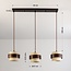 3-light pendant lamp Mavero made of cement and wood