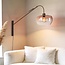 Wall light Dasha in brown with swivelling, extendable arm and brown ombre glass