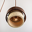 Pendant light Mavero round of cement and wood, 4-light