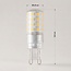 Dimmable G9 LED bulb, clear, 2700K, 4.4W