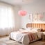 Designer pendant light Pluma - soft pink with feathers