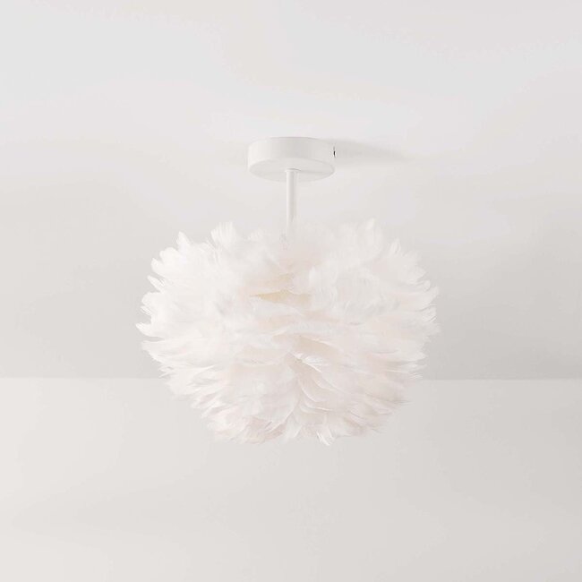 Elegant Roselle ceiling lamp with white feathers