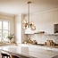 4-light retro pendant light Florence - gold and amber