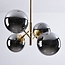 4-light pendant light Florence - mirrored smoked glass and gold