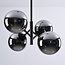4-light pendant light Florence - mirrored smoked glass and black