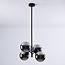 4-light pendant light Florence - mirrored smoked glass and black