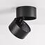 Surface-mounted Milou spotlight with adjustable dim-to-warm function in black