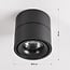 Surface-mounted Milou spotlight with adjustable dim-to-warm function in black