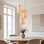Pendant light Orva with 3-light in beige linen