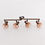 Dari Ceiling Light with four adjustable spotlights in brown ombre-glass