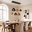 6-light pendant light Ivero made of paper cord in black and brown