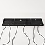 6-light pendant light Ivero - black and brown woven rope