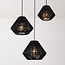 3-light pendant light Ivera - black woven rope
