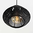 Modern Ives pendant light made of black paper cord, 3-light design