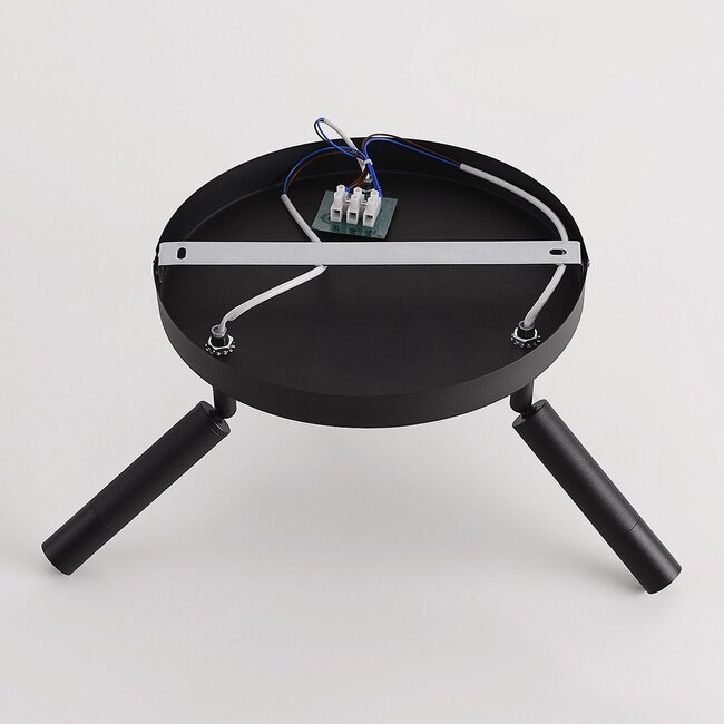 Black ceiling lamp Dora with three adjustable spotlights