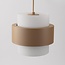 Modern Kodi pendant light in beige with opal white glass shades, 3-light design