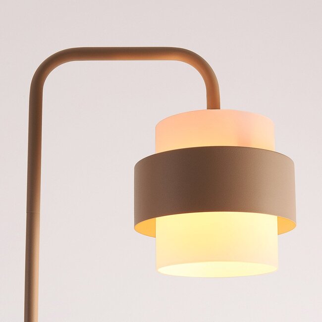 Modern Kodee floor lamp in beige with opal white glass