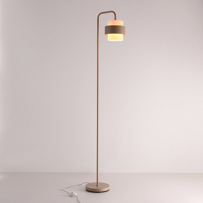 Modern Kodee floor lamp in beige with opal white glass