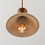 Japandi pendant light made of travertine (natural stone) and wood - Mara