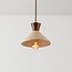 Japandi pendant light Mara - travertine (natural stone) and wood