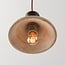 2-light Japandi pendant light Mara - travertine (natural stone) and wood
