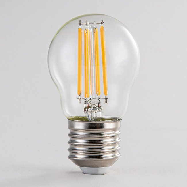 E27 LED bulb, transparent glass, Ø45mm, 4.5W, 2700K, 3-step dimmable