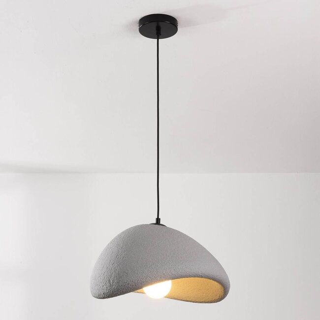 Wabi-Sabi pendant lamp Cemento grey stone effect - 38 x 30 cm
