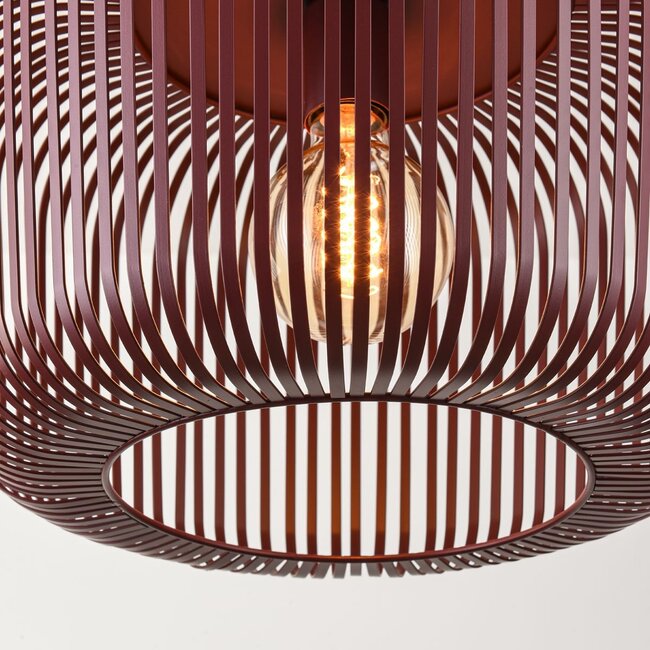 Pendant light Viro in red metal – Ø38 cm