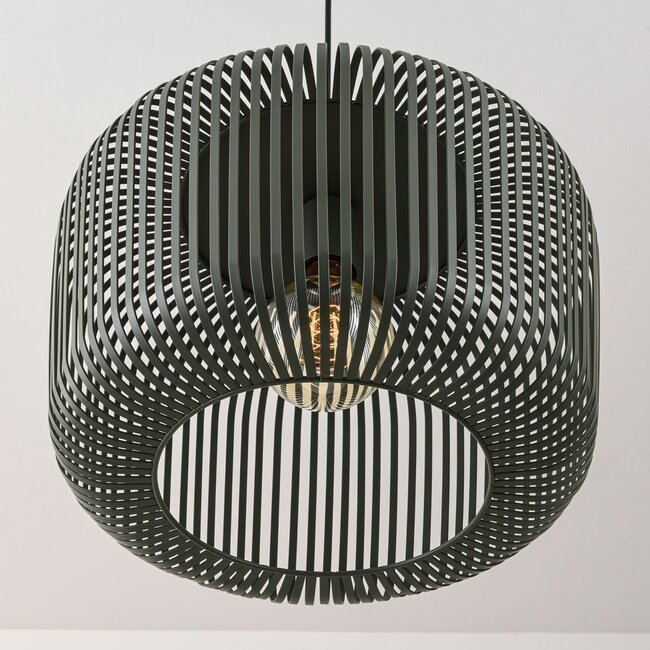 Pendant lamp Viro in green metal Ø38 cm