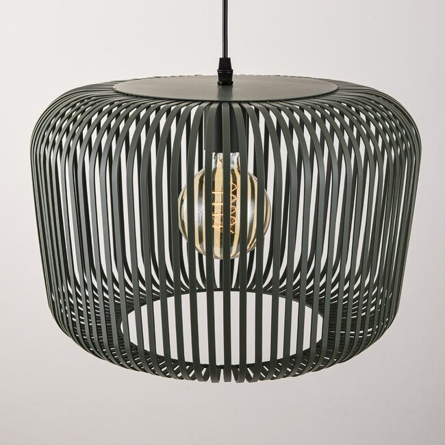 Pendant lamp Viro in green metal Ø38 cm