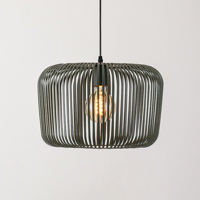 Pendant light Viro in green metal – Ø38 cm