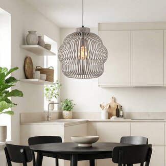 Kavo light grey metal pendant light – Ø40 cm