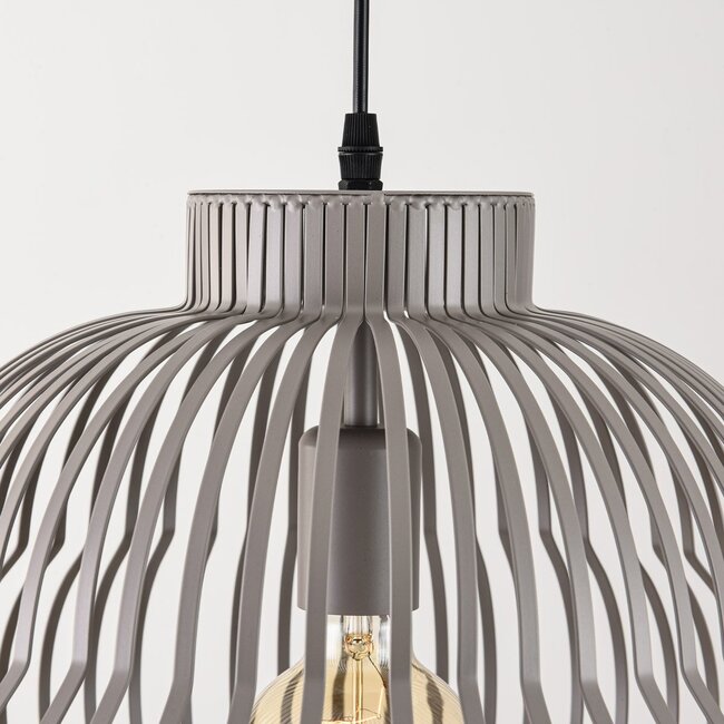 Pendant lamp Kavo in light grey metal Ø40 cm