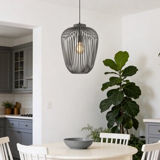 Taro pendant light in dark grey metal – Ø35 cm