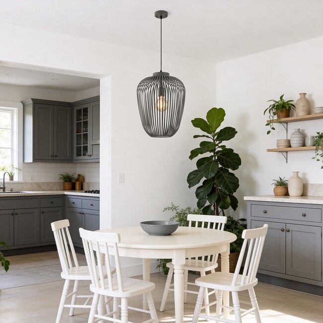 Pendant light Taro in dark grey metal – Ø35 cm